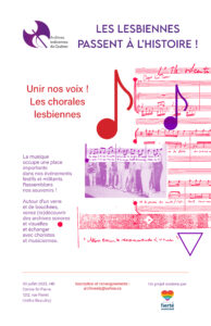 Affiche pour Unir nos voix ! Les chorales lesbiennes, 30 juillet 2022